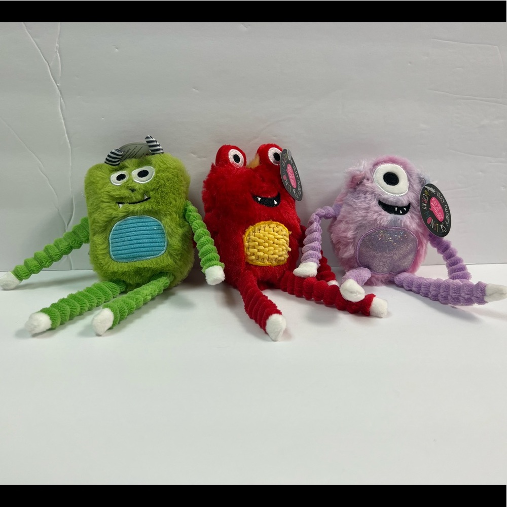 Set 3 The Very Hungry Worry Monsters Red Green Purple 8" Plush Target Bullseye